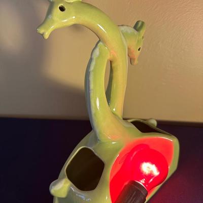 VINTAGE PAIR GIRAFFE CERAMIC TV LAMP