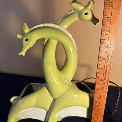 VINTAGE PAIR GIRAFFE CERAMIC TV LAMP