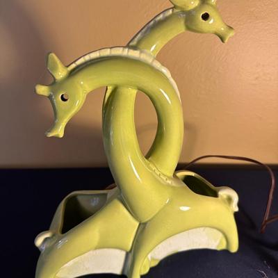VINTAGE PAIR GIRAFFE CERAMIC TV LAMP