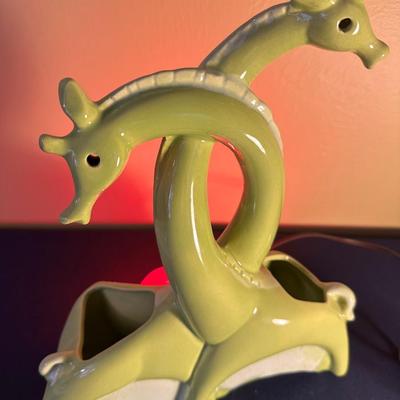 VINTAGE PAIR GIRAFFE CERAMIC TV LAMP