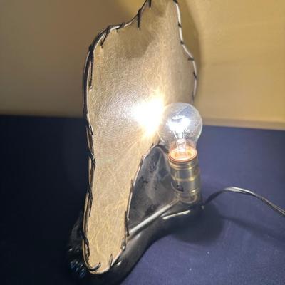 VINTAGE CERAMIC BLACK FAWN TV LAMP