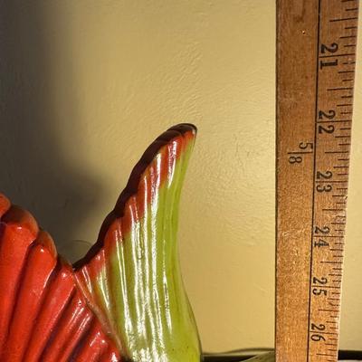 VINTAGE 1950'S CHALKWARE GAZELLE WITH PALM TV LAMP