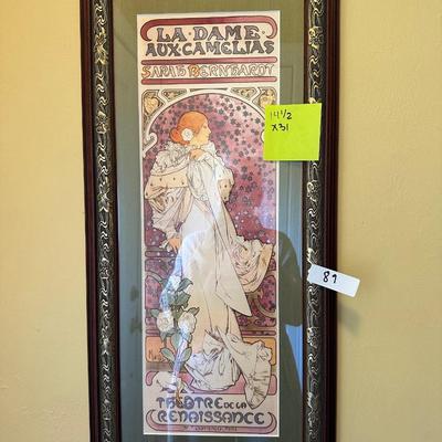 FRAMED POSTER " LA DAME aux CAMELIAS