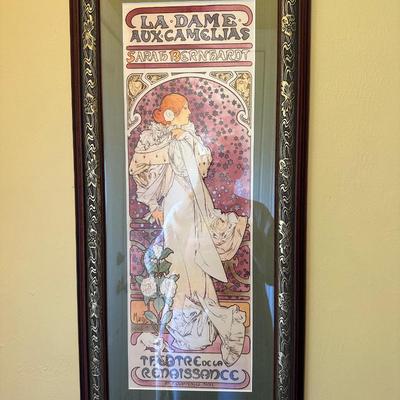 FRAMED POSTER " LA DAME aux CAMELIAS