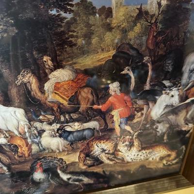 FRAMED POSTER PRINT "THE ENTRY OF THE ANIMALS INTO NOAH'S ARK"