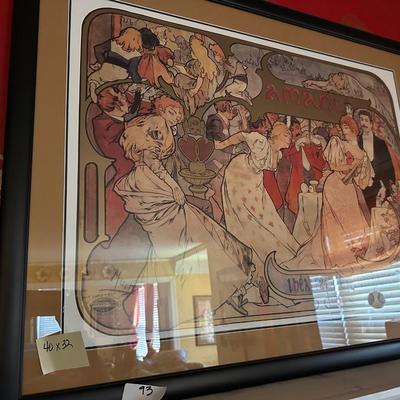 ALPHONSE MUCHA "THEATRE de la RENAISSANCE" LITHOGRAPH POSTER FRAMED