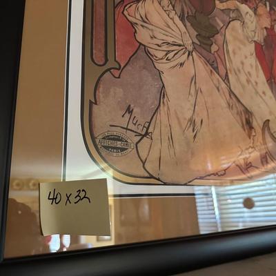 ALPHONSE MUCHA "THEATRE de la RENAISSANCE" LITHOGRAPH POSTER FRAMED