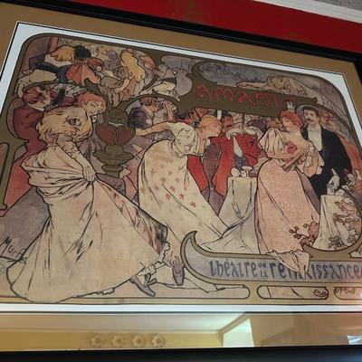 ALPHONSE MUCHA "THEATRE de la RENAISSANCE" LITHOGRAPH POSTER FRAMED