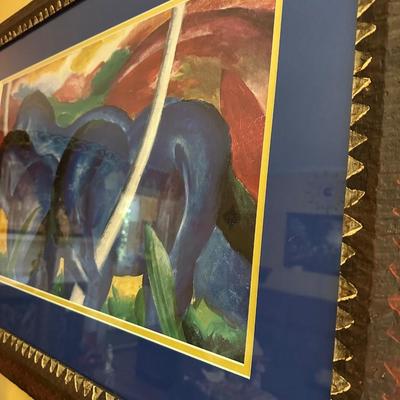 FRAMED ART " THE LARGE BLUE HORSES" BY FRANZ MARC