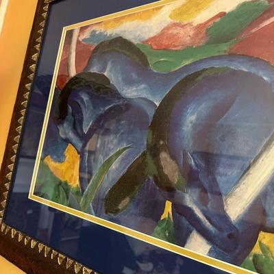FRAMED ART " THE LARGE BLUE HORSES" BY FRANZ MARC