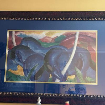 FRAMED ART " THE LARGE BLUE HORSES" BY FRANZ MARC