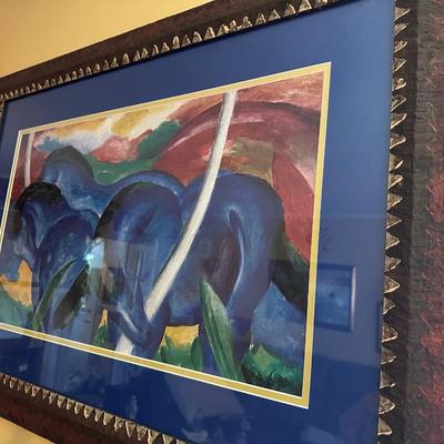 FRAMED ART " THE LARGE BLUE HORSES" BY FRANZ MARC