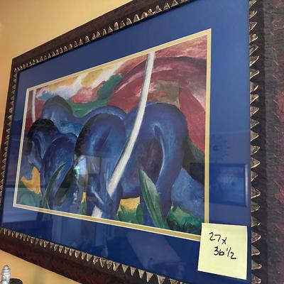 FRAMED ART " THE LARGE BLUE HORSES" BY FRANZ MARC