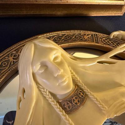 ART NOUVEAU STYLE FEMALE MIRROR, FRAMED CRYBABY THE ETERNAL SLUMBER ART