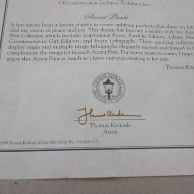 Thomas Kinkade Prints Olympic Mountain & Gardener's Retreat Evening COA's On The Back