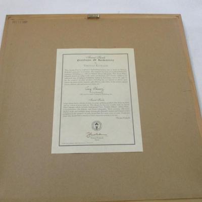 Thomas Kinkade Prints Olympic Mountain & Gardener's Retreat Evening COA's On The Back