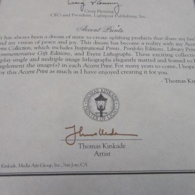 Thomas Kinkade Prints Olympic Mountain & Gardener's Retreat Evening COA's On The Back