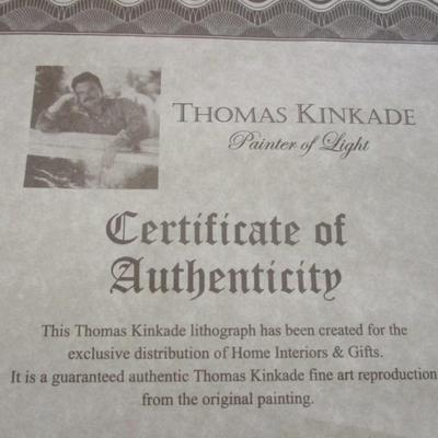 Thomas Kinkade Prints Stepping Stone Cottage & Winter Light Library Edition COA's On The Back