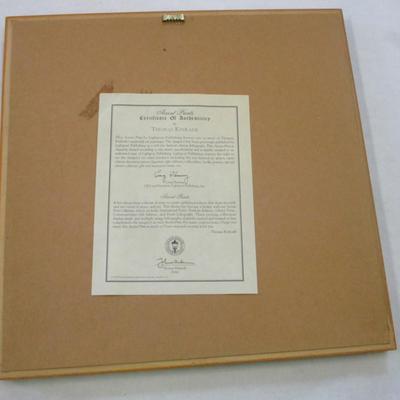 Thomas Kinkade Prints Stepping Stone Cottage & Winter Light Library Edition COA's On The Back