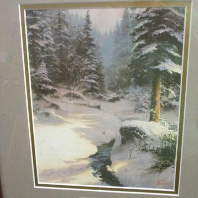 Thomas Kinkade Prints Stepping Stone Cottage & Winter Light Library Edition COA's On The Back