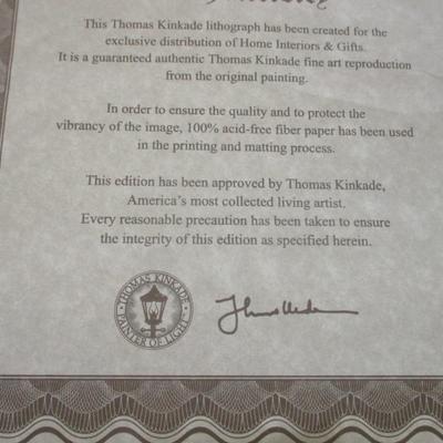 Thomas Kinkade Prints Stepping Stone Cottage & Winter Light Library Edition COA's On The Back
