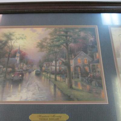 Thomas Kinkade Prints Hometown Morning COA On The Back