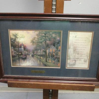 Thomas Kinkade Prints Hometown Morning COA On The Back