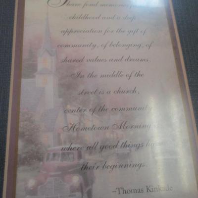 Thomas Kinkade Prints Hometown Morning COA On The Back