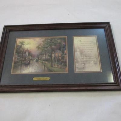 Thomas Kinkade Prints Hometown Morning COA On The Back