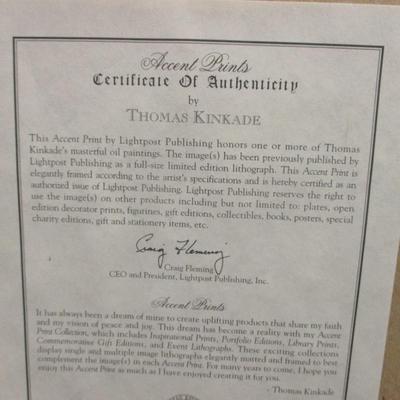 Thomas Kinkade Print Glory Of Winter With COA On The Back