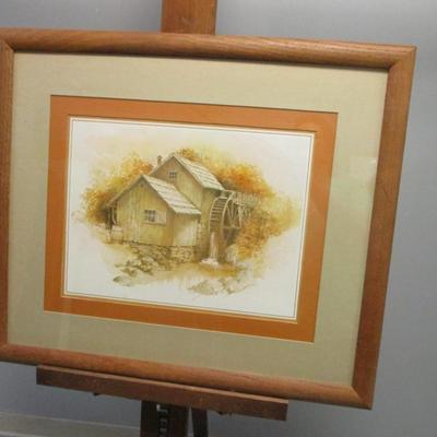 Framed Mill With Water Wheel Print