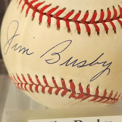 Jim Busby Baltimore Orioles OMLB Signed Autographed Baseball In Collectors Case