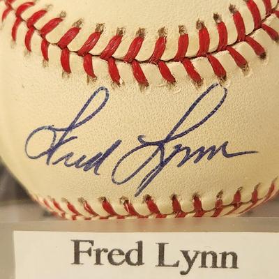 Fred Lynn Baltimore Orioles Red Sox, Angles, Tigers OMLB Signed Autographed Baseball In Collectors Case