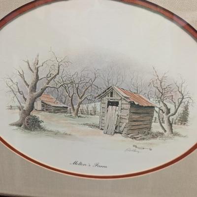 Framed Print Melton's Farm Signed By The Artist E. Howard Burger