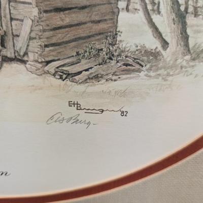 Framed Print Melton's Farm Signed By The Artist E. Howard Burger