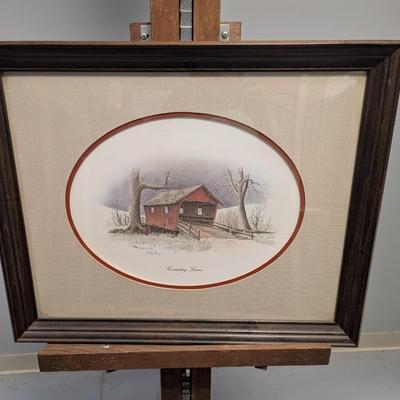 Framed Print Country Lane Signed By The Artist E. Howard Burger