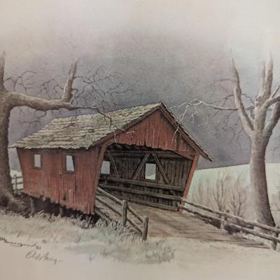 Framed Print Country Lane Signed By The Artist E. Howard Burger