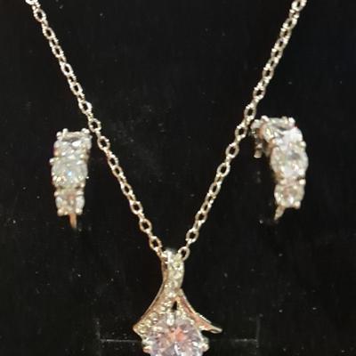 Moissanite Necklace and Earring Set