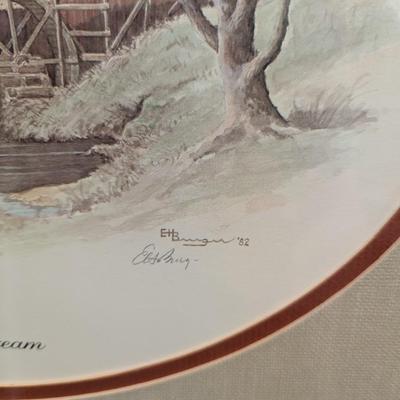 Framed Print Ol' Mill Stream Signed By The Artist E. Howard Burger