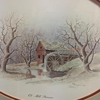 Framed Print Ol' Mill Stream Signed By The Artist E. Howard Burger