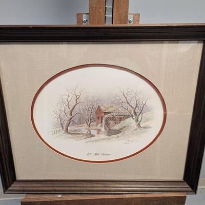 Framed Print Ol' Mill Stream Signed By The Artist E. Howard Burger
