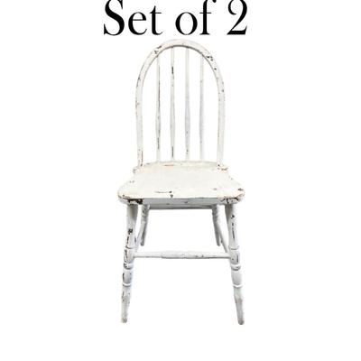 Round White Chairs Set of 2