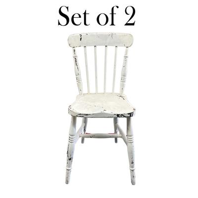 Square White Chairs Set of 2