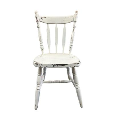 White Chippy Square Chair
