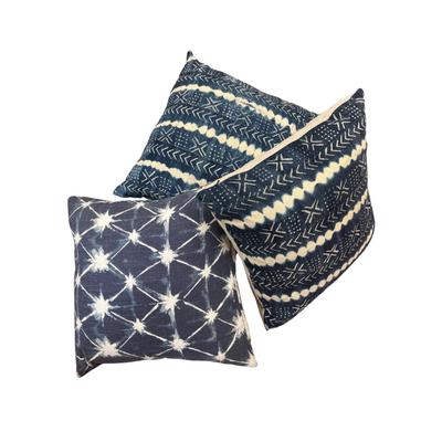 Set 3 Blue Shibori Pillows