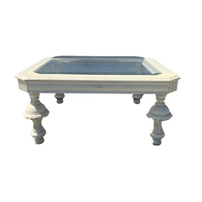 White Glass Top Coffee Table