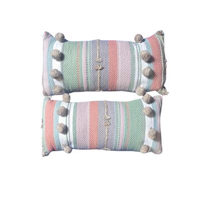 Colorful Lumbar Pom Pillows