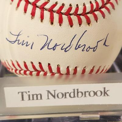 Tim Nordbrook Baltimore Orioles OMLB Signed Autographed Baseball In Collectors Case