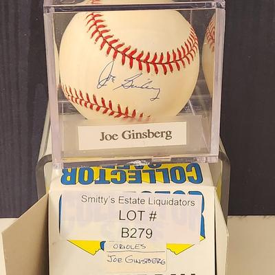 Joe Ginsberg Baltimore Orioles OMLB Signed Autographed Baseball In Collectors Case