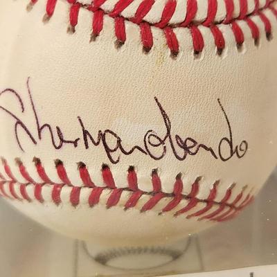 Sherman Obando Baltimore Orioles OMLB Signed Autographed Baseball In Collectors Case
